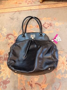 Prune Black Leather hobo bags